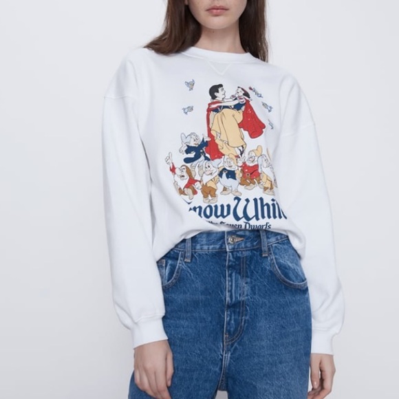 zara white sweatshirt